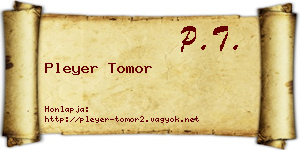 Pleyer Tomor névjegykártya